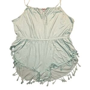 Victoria’s Secret Mint Tassel Romper XL Boho Festival Summer Beachy Lounge